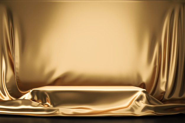 بک گراند طلایی با طرح پارچه ابریشمی برای معرفی محصول