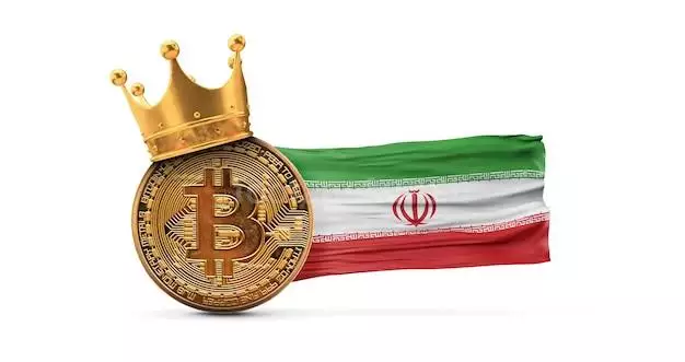 عکس پرچم ایران و بیت کوین