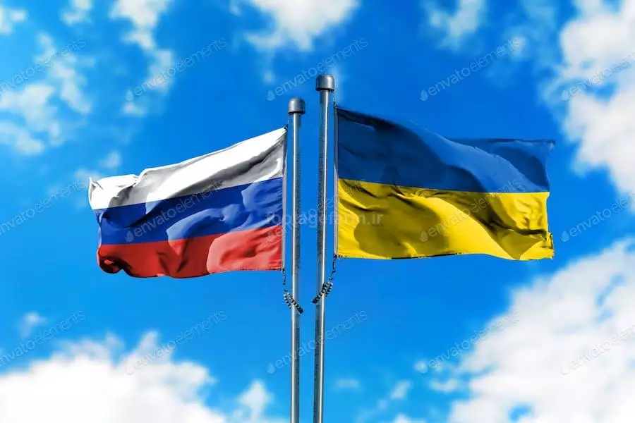 عکس پرچم روسیه و اوکراین