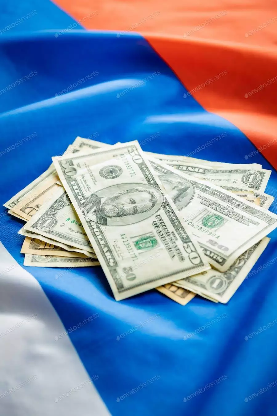 عکس دلار آمریکا روی پرچم روسیه